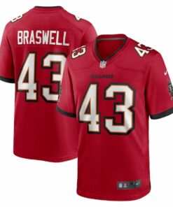 Chris Braswell 43 Tampa Bay Buccaneers Game Men Jersey - Red JS6639 nicesnker