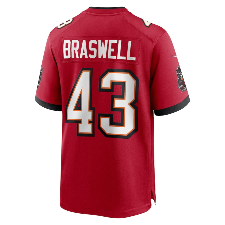 Chris Braswell 43 Tampa Bay Buccaneers Game Men Jersey - Red JS6639 nicesnker - Image 3