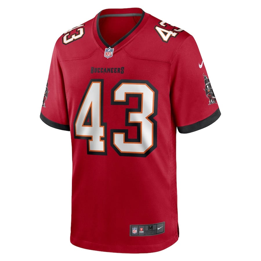 Chris Braswell 43 Tampa Bay Buccaneers Game Men Jersey - Red JS6639 nicesnker - Image 2