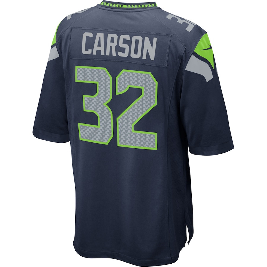 Chris Carson 32 Seattle Seahawks Men Game Jersey - Navy JS5793 nicesnker - Image 3