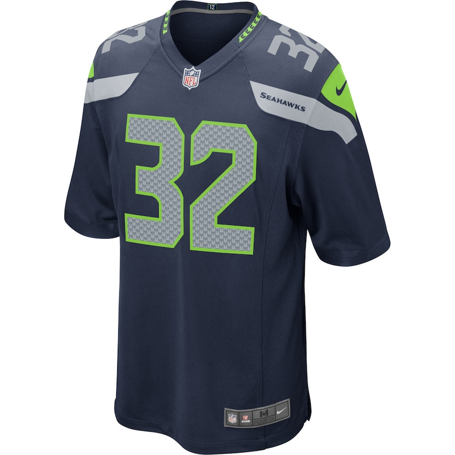Chris Carson 32 Seattle Seahawks Men Game Jersey - Navy JS5793 nicesnker - Image 2