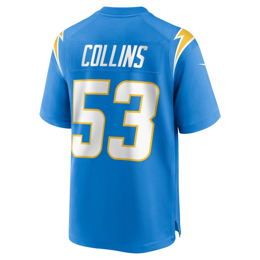 Chris Collins 53 Los Angeles Chargers Team Game Men Jersey - Powder Blue JS8543 nicesnker - Image 3