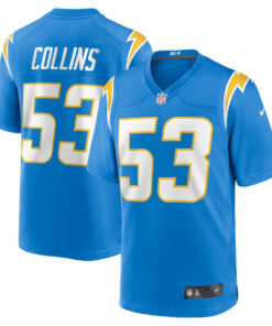 Chris Collins 53 Los Angeles Chargers Team Game Men Jersey - Powder Blue JS8543 nicesnker