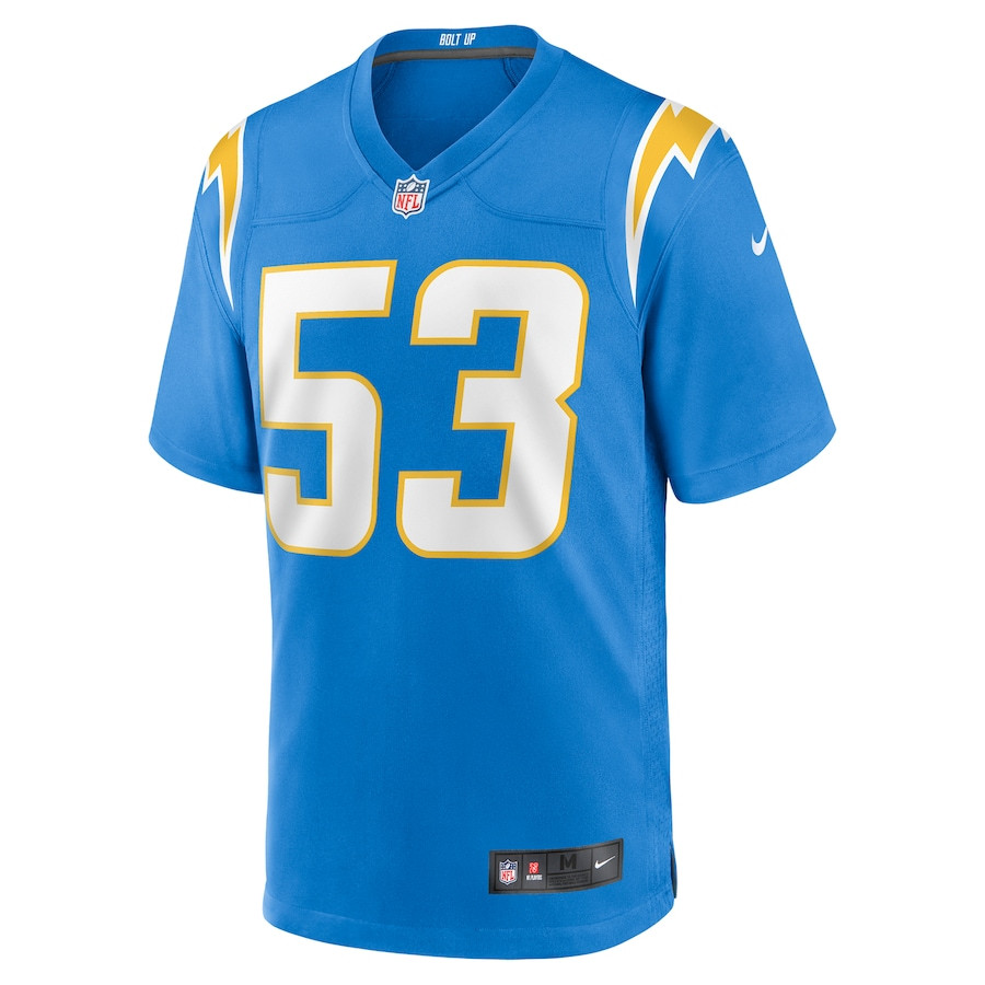 Chris Collins 53 Los Angeles Chargers Team Game Men Jersey - Powder Blue JS8543 nicesnker - Image 2