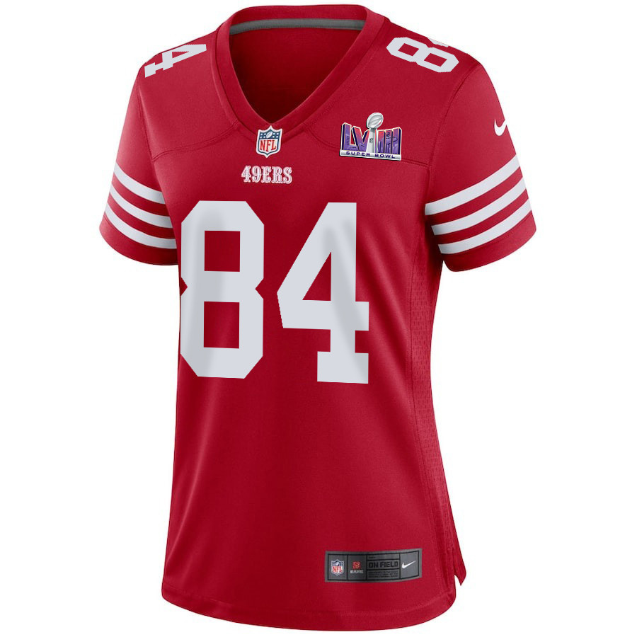 Chris Conley 84 San Francisco 49ers Super Bowl LVIII Patch Game Women Jersey - Scarlet JS7120 nicesnker - Image 2