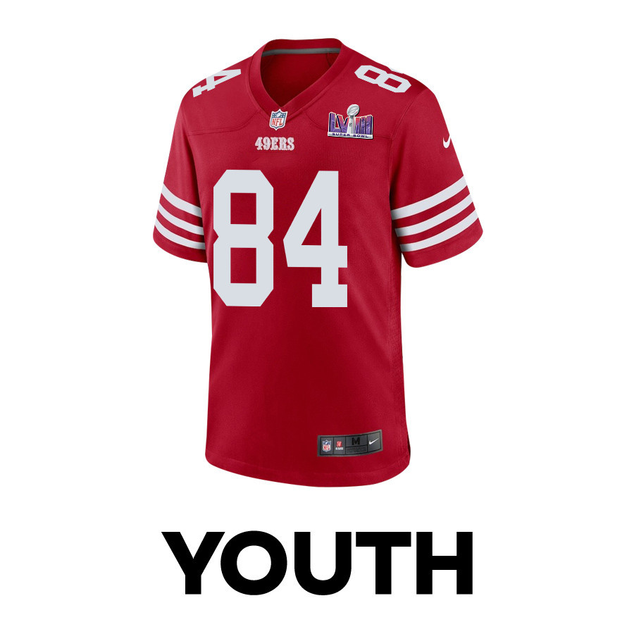 Chris Conley 84 San Francisco 49ers Super Bowl LVIII Patch Game YOUTH Jersey - Scarlet JS8514 nicesnker - Image 2