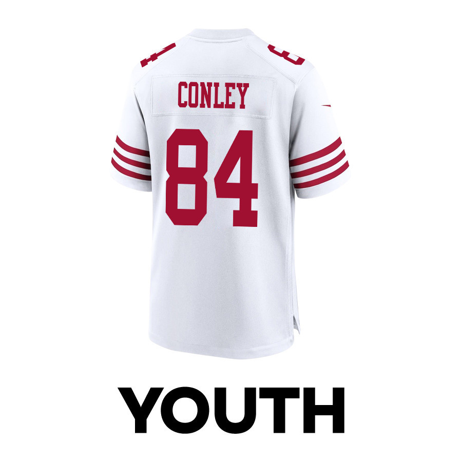 Chris Conley 84 San Francisco 49ers Super Bowl LVIII Patch Game YOUTH Jersey - White JS4744 nicesnker - Image 3