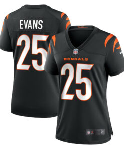 Chris Evans 25 Cincinnati Bengals Women Game Jersey - Black JS3102 nicesnker