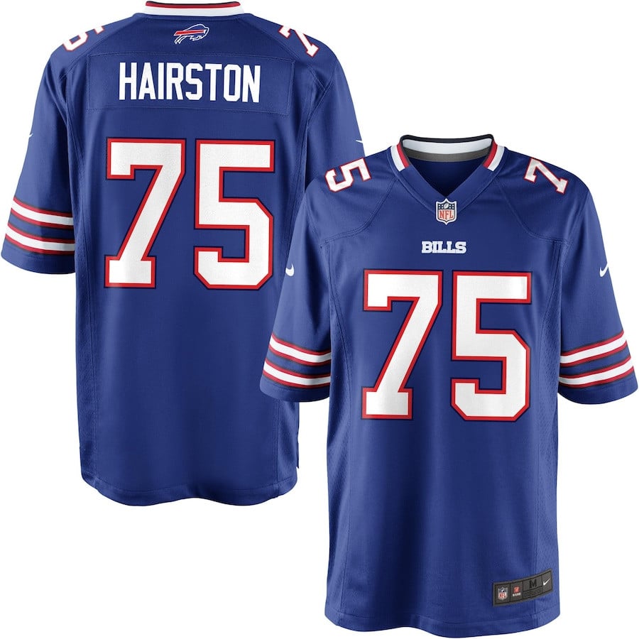 Chris Hairston 75 Buffalo Bills YOUTH Team Color Game Jersey JS6440 nicesnker