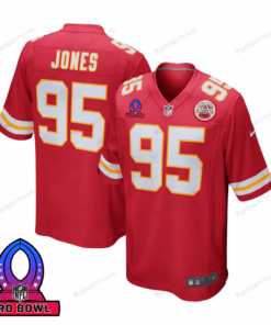 Chris Jones 95 Kansas City Chiefs 2025 Pro Bowl Patch Game Men Jersey - Red JS6679 nicesnker