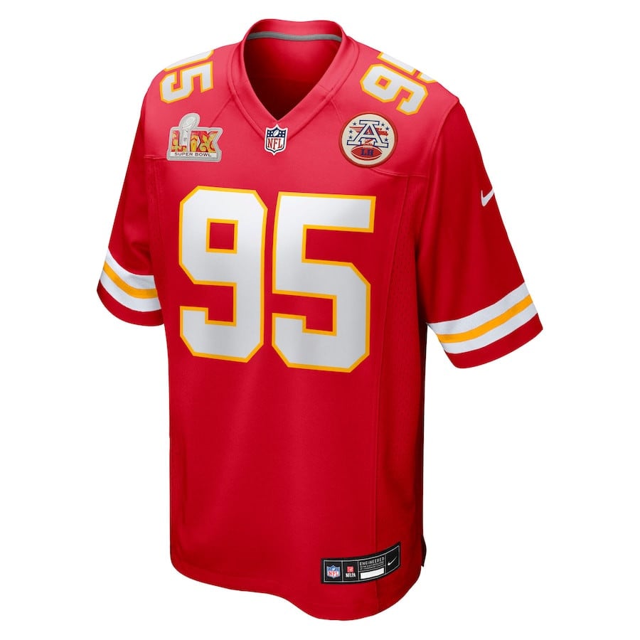 Chris Jones 95 Kansas City Chiefs Super Bowl LIX Game Jersey - Red JS5470 nicesnker - Image 2