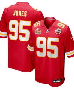 Chris Jones 95 Kansas City Chiefs Super Bowl LIX Game Jersey - Red JS5470 nicesnker