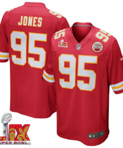 Chris Jones #95 Kansas City Chiefs Super Bowl LIX Jersey - Men's - Red JS4033 nicesnker