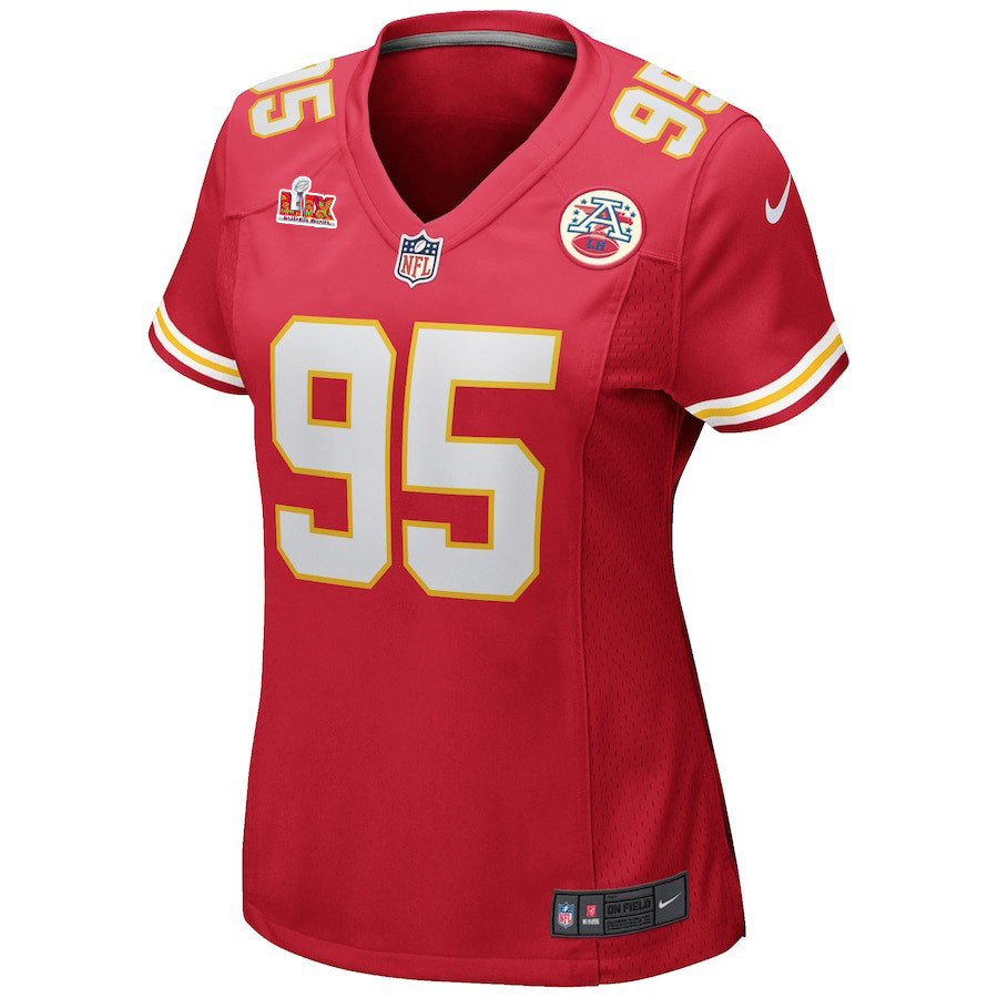 Chris Jones #95 Kansas City Chiefs Super Bowl LIX Women's Jersey - Red JS7922 nicesnker - Image 2