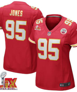 Chris Jones #95 Kansas City Chiefs Super Bowl LIX Women's Jersey - Red JS7922 nicesnker