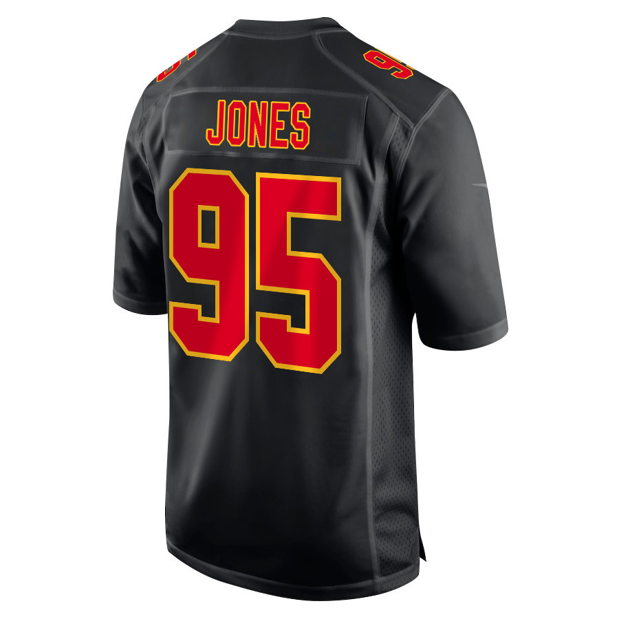 Chris Jones 95 Kansas City Chiefs Super Bowl LVIII Champions 4 Stars Patch Fashion Game Men Jersey - Carbon Black JS9042 nicesnker - Image 3