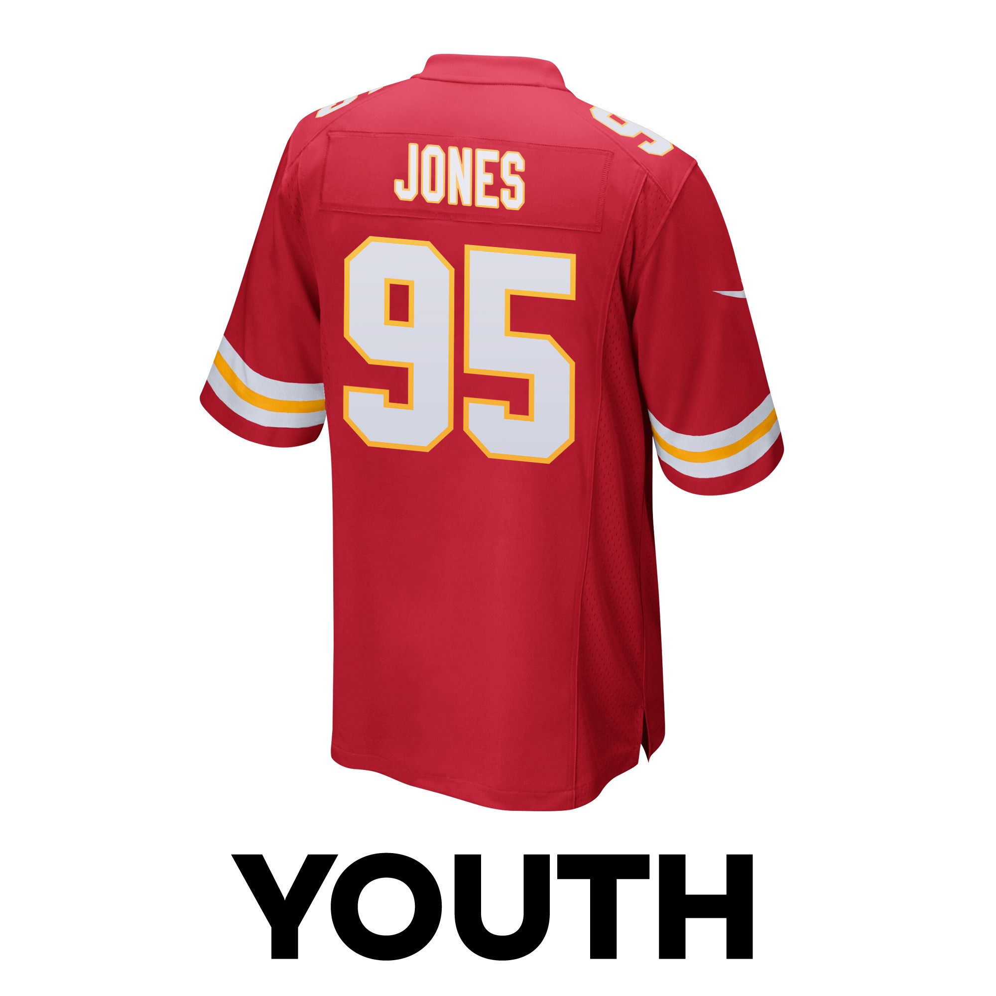 Chris Jones 95 Kansas City Chiefs Super Bowl LVIII Champions 4 Stars Patch Game YOUTH Jersey - Red JS1309 nicesnker - Image 3