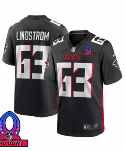 Chris Lindstrom 63 Atlanta Falcons 2025 Pro Bowl Patch Game Men Jersey - Black JS9275 nicesnker