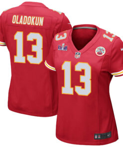 Chris Oladokun 13 Kansas City Chiefs Super Bowl LVIII Patch Game Women Jersey - Red JS6664 nicesnker