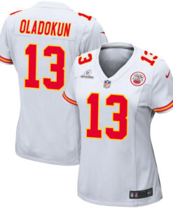 Chris Oladokun 13 Kansas City Chiefs Super Bowl LVIII Patch Game Women Jersey - White JS6177 nicesnker