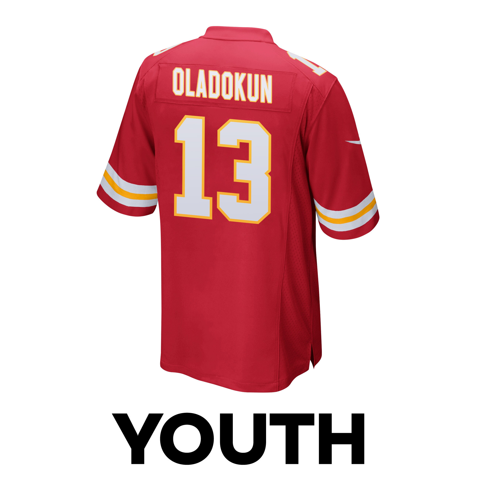 Chris Oladokun 13 Kansas City Chiefs Super Bowl LVIII Patch Game YOUTH Jersey - Red JS8242 nicesnker - Image 3