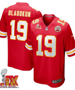 Chris Oladokun #19 Kansas City Chiefs Super Bowl LIX Jersey - Men's - Red JS6739 nicesnker