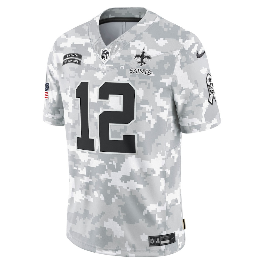 Chris Olave 12 New Orleans Saints 2024 Salute to Service Limited Men Jersey - Arctic Camo JS8485 nicesnker - Image 2