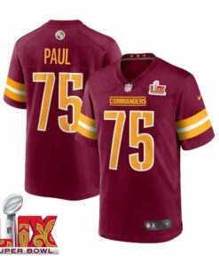 Chris Paul #75 Washington Commanders Super Bowl LIX Jersey - Men's - Burgundy JS6631 nicesnker