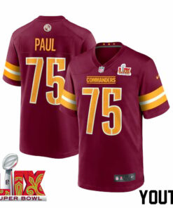 Chris Paul #75 Washington Commanders Super Bowl LIX Youth Jersey - Burgundy JS5696 nicesnker