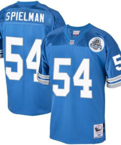 Chris Spielman 54 Detroit Lions 1993 Throwback Men Game Jersey - Blue JS9581 nicesnker