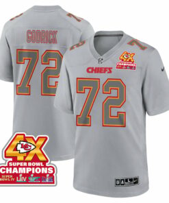 Chukwuebuka Godrick 72 Kansas City Chiefs Super Bowl LVIII Champions 4X Atmosphere Fashion Game Men Jersey - Gray JS4489 nicesnker