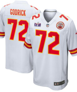 Chukwuebuka Godrick 72 Kansas City Chiefs Super Bowl LVIII Patch Game Men Jersey - White JS6785 nicesnker