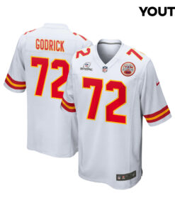 Chukwuebuka Godrick 72 Kansas City Chiefs Super Bowl LVIII Patch Game YOUTH Jersey - White JS8682 nicesnker
