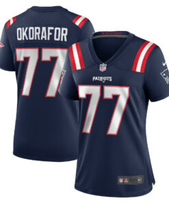 Chukwuma Okorafor 77 New England Patriots Women's Team Game Jersey - Navy JS4415 nicesnker