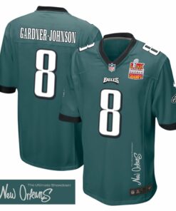 C.J. Gardner-Johnson 8 Philadelphia Eagles Super Bowl LIX Champions Patch 'New Orleans - The Ultimate Showdown' EMBROIDERED Game Men Jersey - Midnight Green JS3458 nicesnker