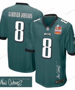 C.J. Gardner-Johnson 8 Philadelphia Eagles Super Bowl LIX Champions Patch 'New Orleans - Where Legends Are Made' EMBROIDERED Game Men Jersey - Midnight Green JS5776 nicesnker