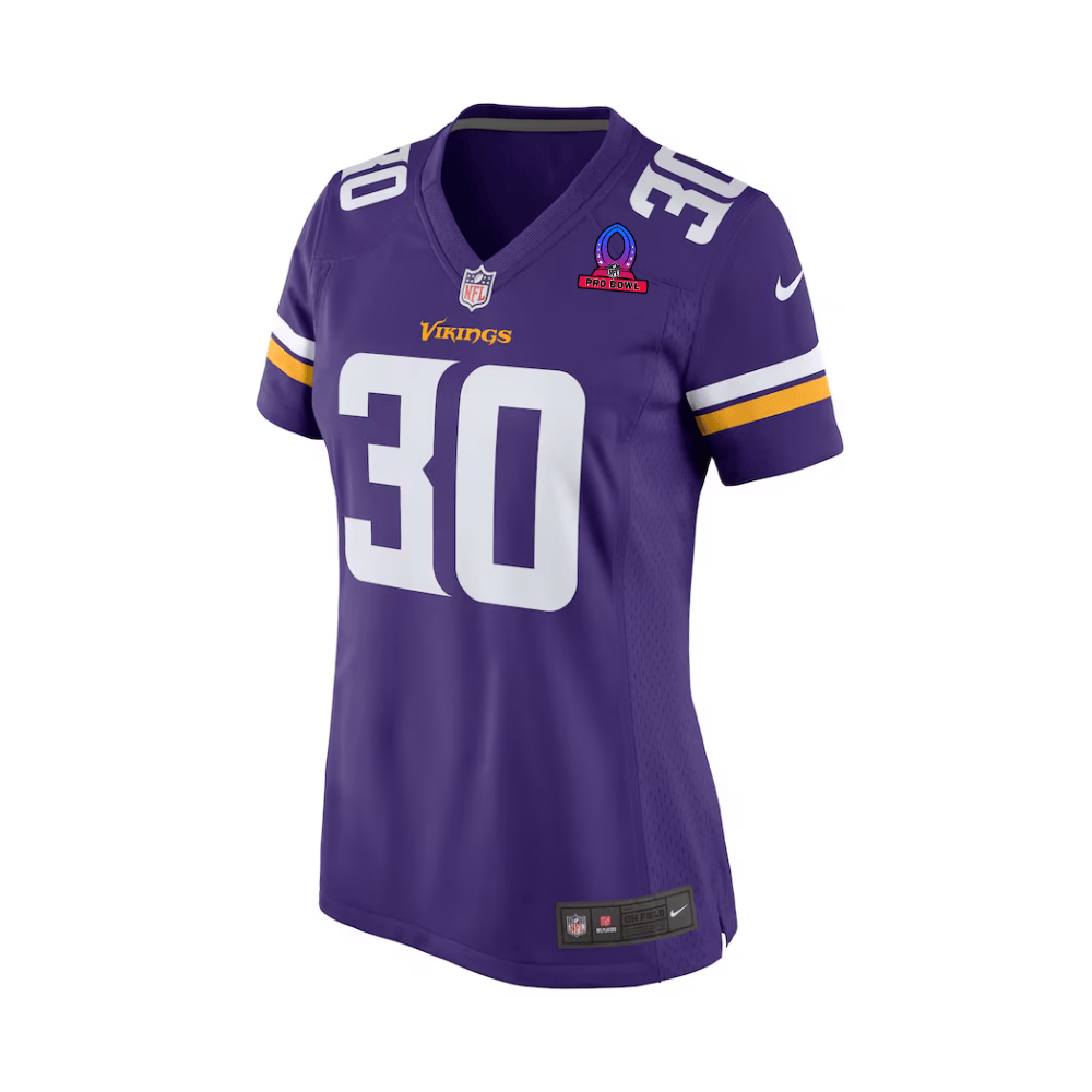 C.J. Ham 30 Minnesota Vikings 2025 Pro Bowl Patch Women Game Jersey - Purple JS3517 nicesnker - Image 3