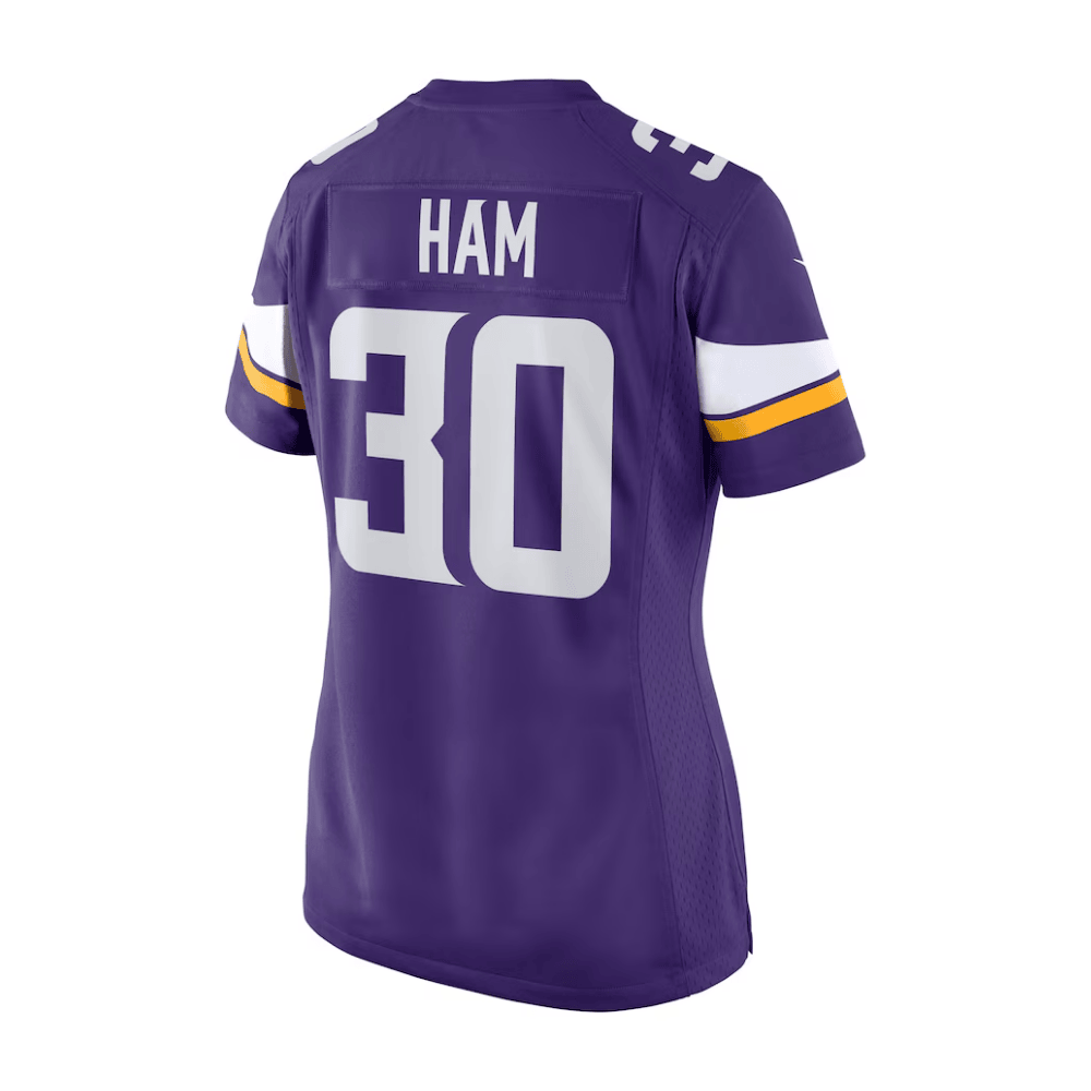C.J. Ham 30 Minnesota Vikings 2025 Pro Bowl Patch Women Game Jersey - Purple JS3517 nicesnker - Image 2