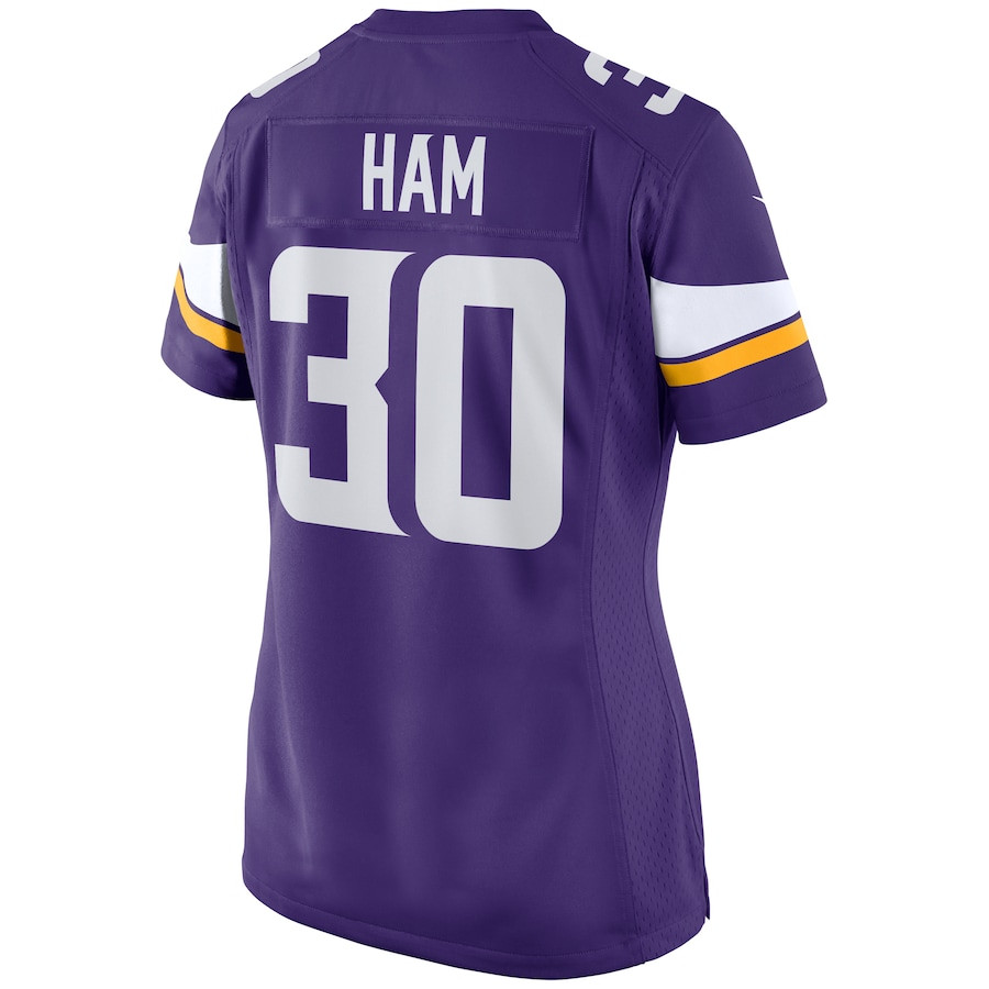 C.J. Ham 30 Minnesota Vikings Women Game Jersey - Purple JS9747 nicesnker - Image 3