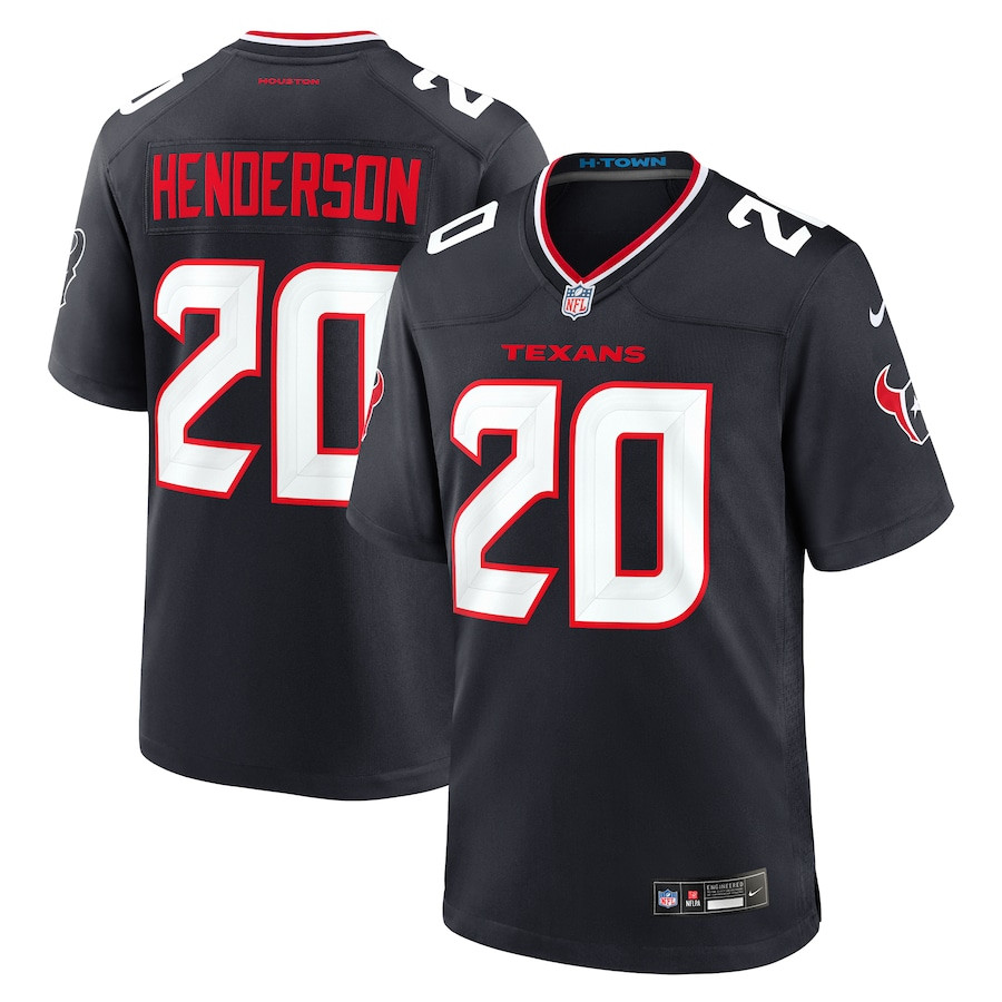 C.J. Henderson 20 Houston Texans Team Game Men Jersey - Navy JS5296 nicesnker