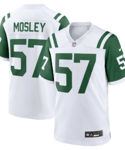 C.J. Mosley 57 New York Jets Classic Alternate Game Men Jersey - White JS6477 nicesnker