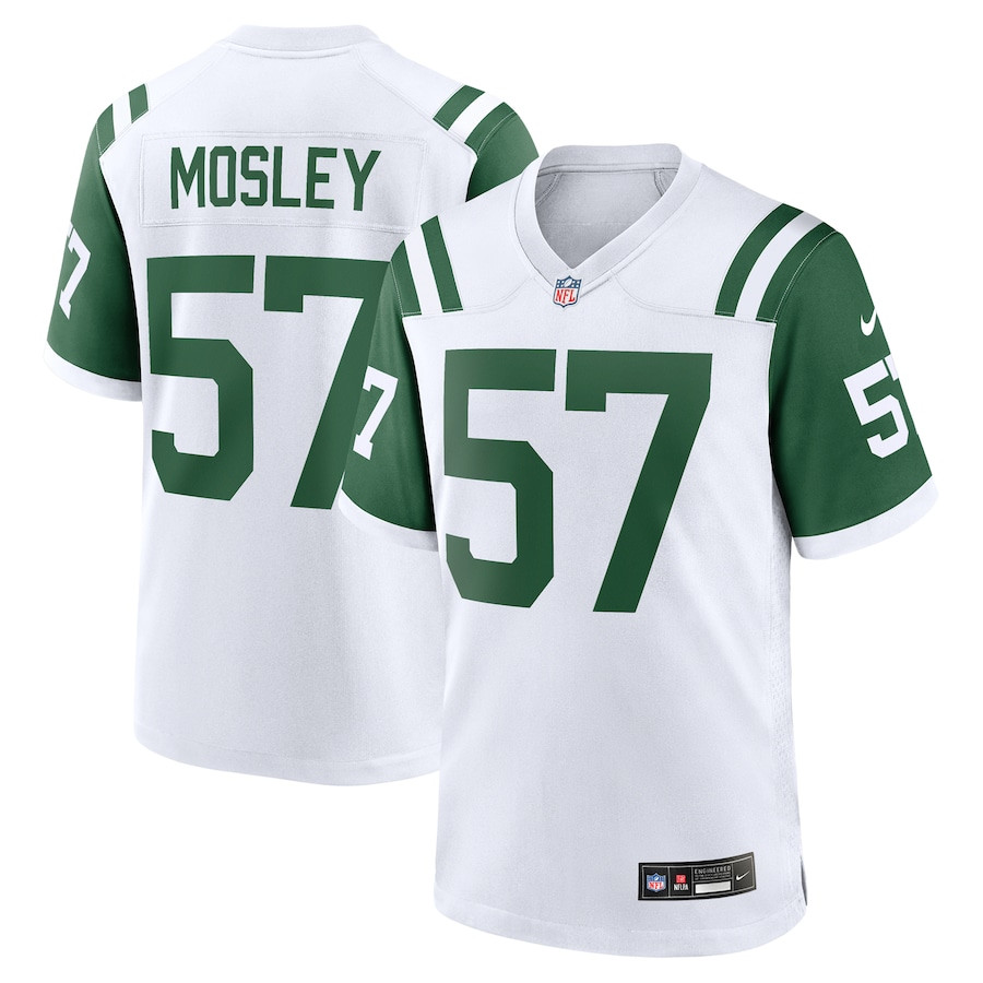 C.J. Mosley 57 New York Jets Classic Alternate Game Men Jersey - White JS6477 nicesnker