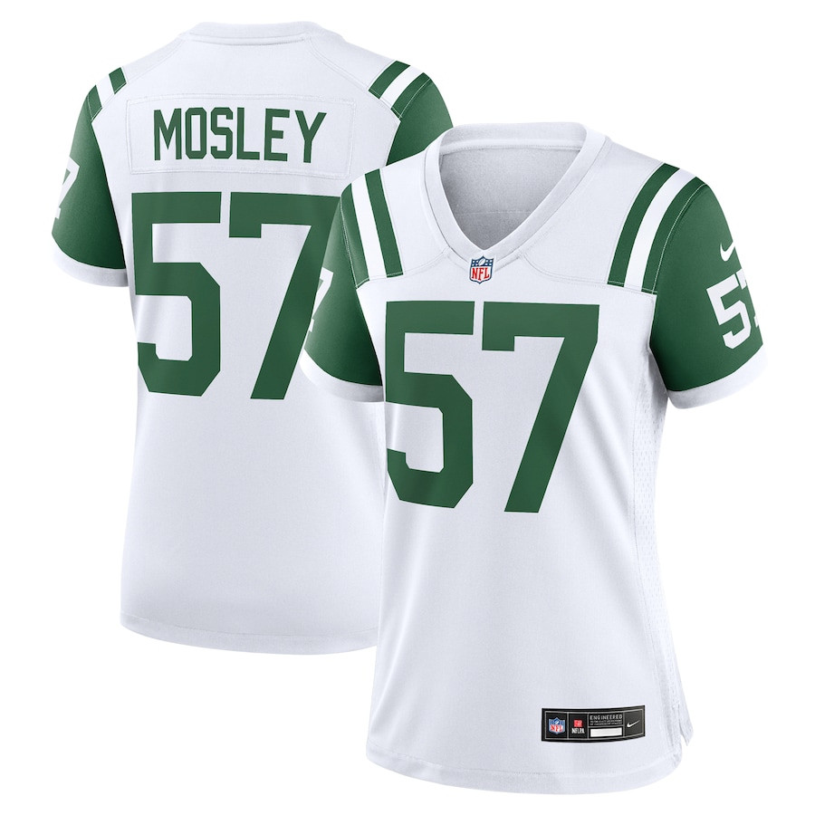 C.J. Mosley 57 New York Jets Women's Classic Alternate Game Jersey - White JS1593 nicesnker