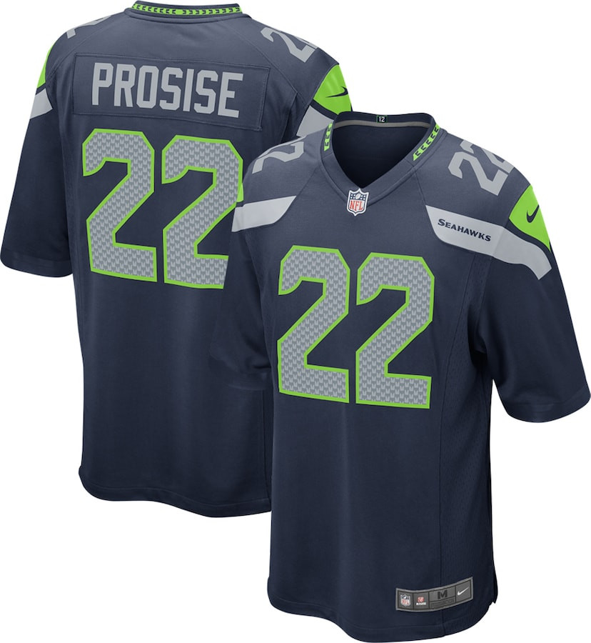 C.J. Prosise 22 Seattle Seahawks YOUTH Game Jersey - College Navy JS2403 nicesnker