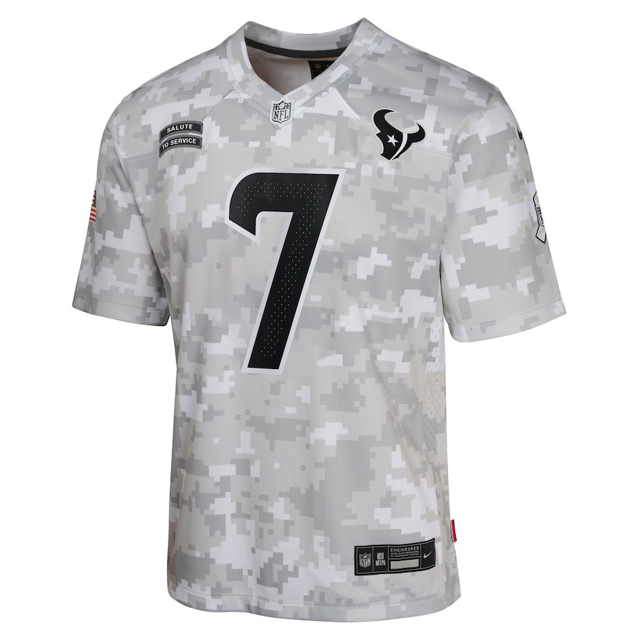 C.J. Stroud 7 Houston Texans 2024 Salute to Service Game YOUTH Jersey - Arctic Camo JS9944 nicesnker - Image 2