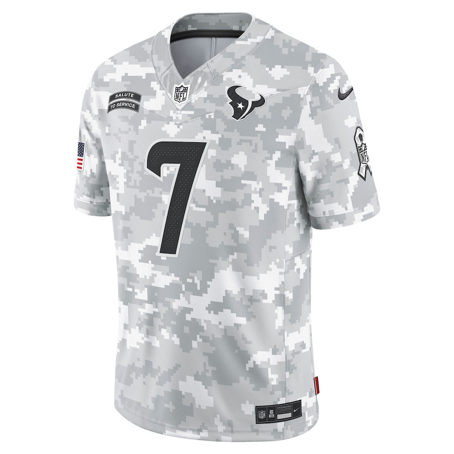 C.J. Stroud 7 Houston Texans 2024 Salute to Service Limited Men Jersey - Arctic Camo JS9310 nicesnker - Image 2