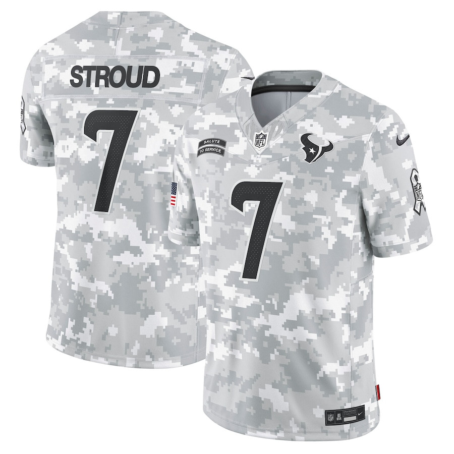 C.J. Stroud 7 Houston Texans 2024 Salute to Service Limited Men Jersey - Arctic Camo JS9310 nicesnker