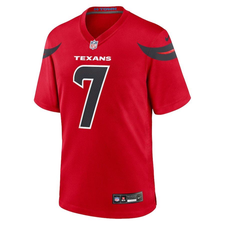 C.J. Stroud 7 Houston Texans Game Jersey - Men, Red JS2336 nicesnker - Image 2