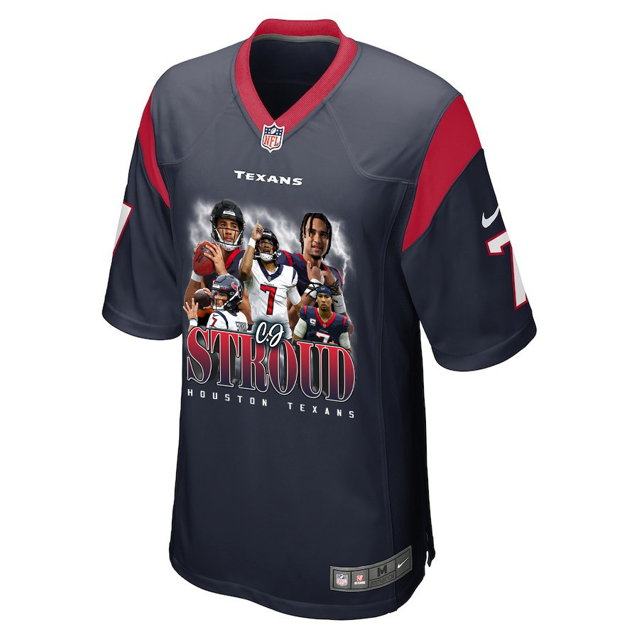 C.J. Stroud 7 Houston Texans The Chosen One Game Men Jersey - Navy JS4928 nicesnker - Image 2