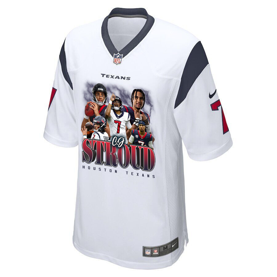 C.J. Stroud 7 Houston Texans The Chosen One Game Men Jersey - White JS2780 nicesnker - Image 2